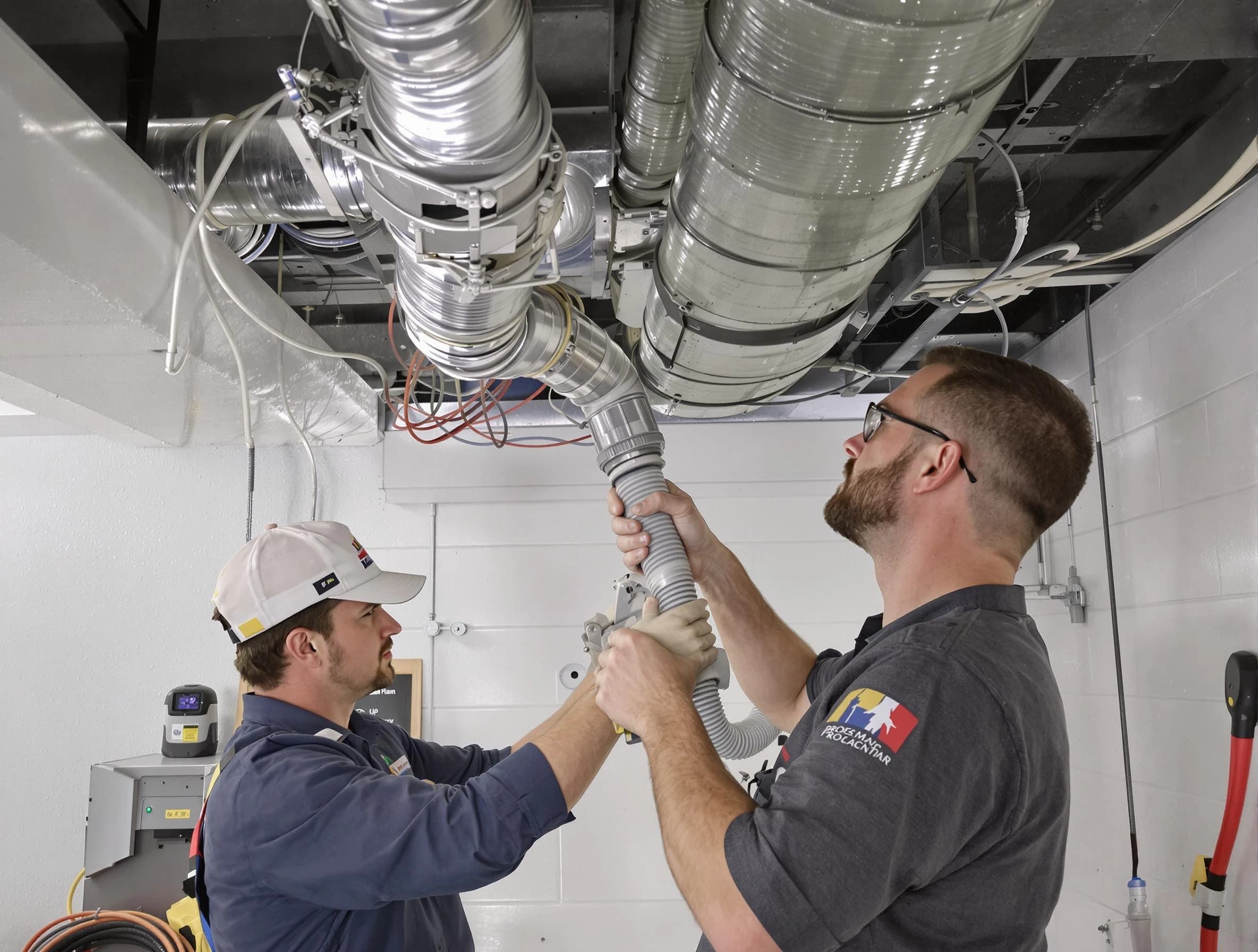 Perry Air Duct Cleaning technician performing thorough AC duct cleaning in Perry