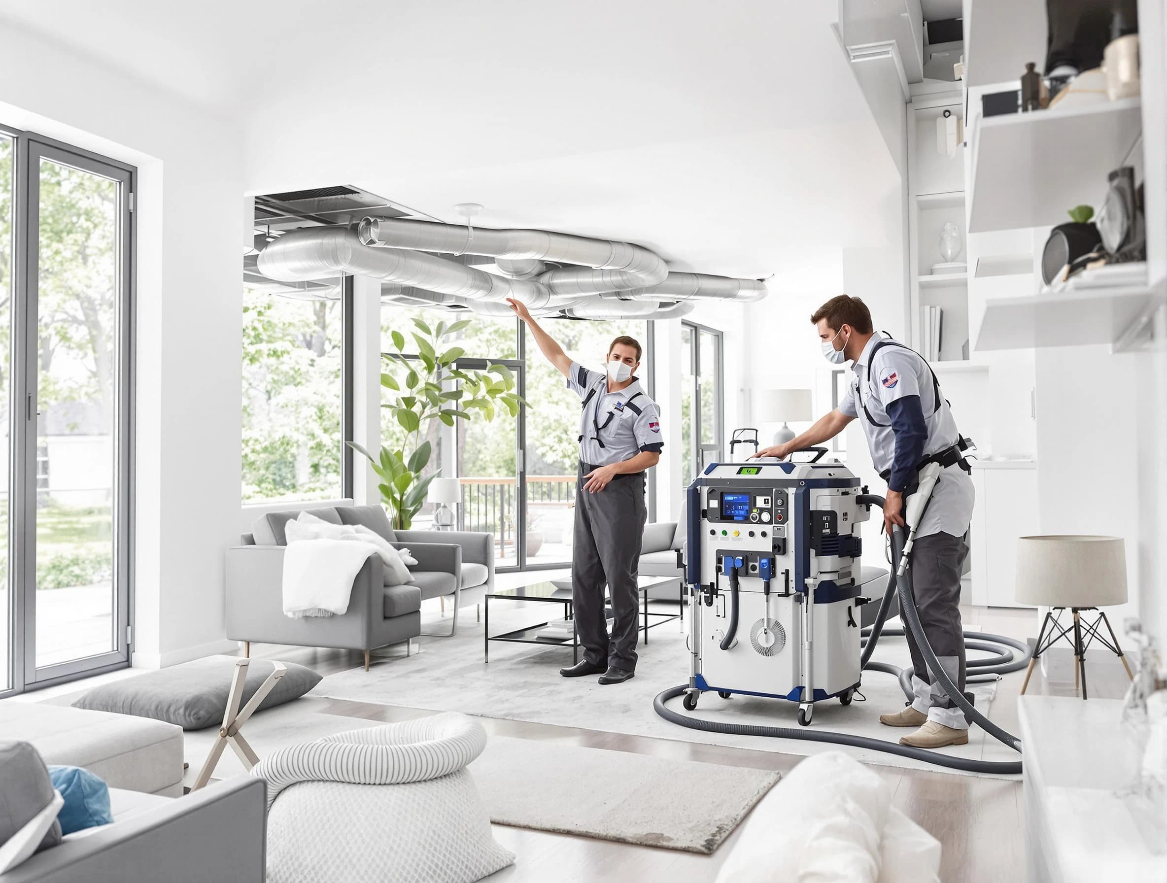 Perry Air Duct Cleaning professional conducting pure air duct cleaning with state-of-the-art equipment in Perry