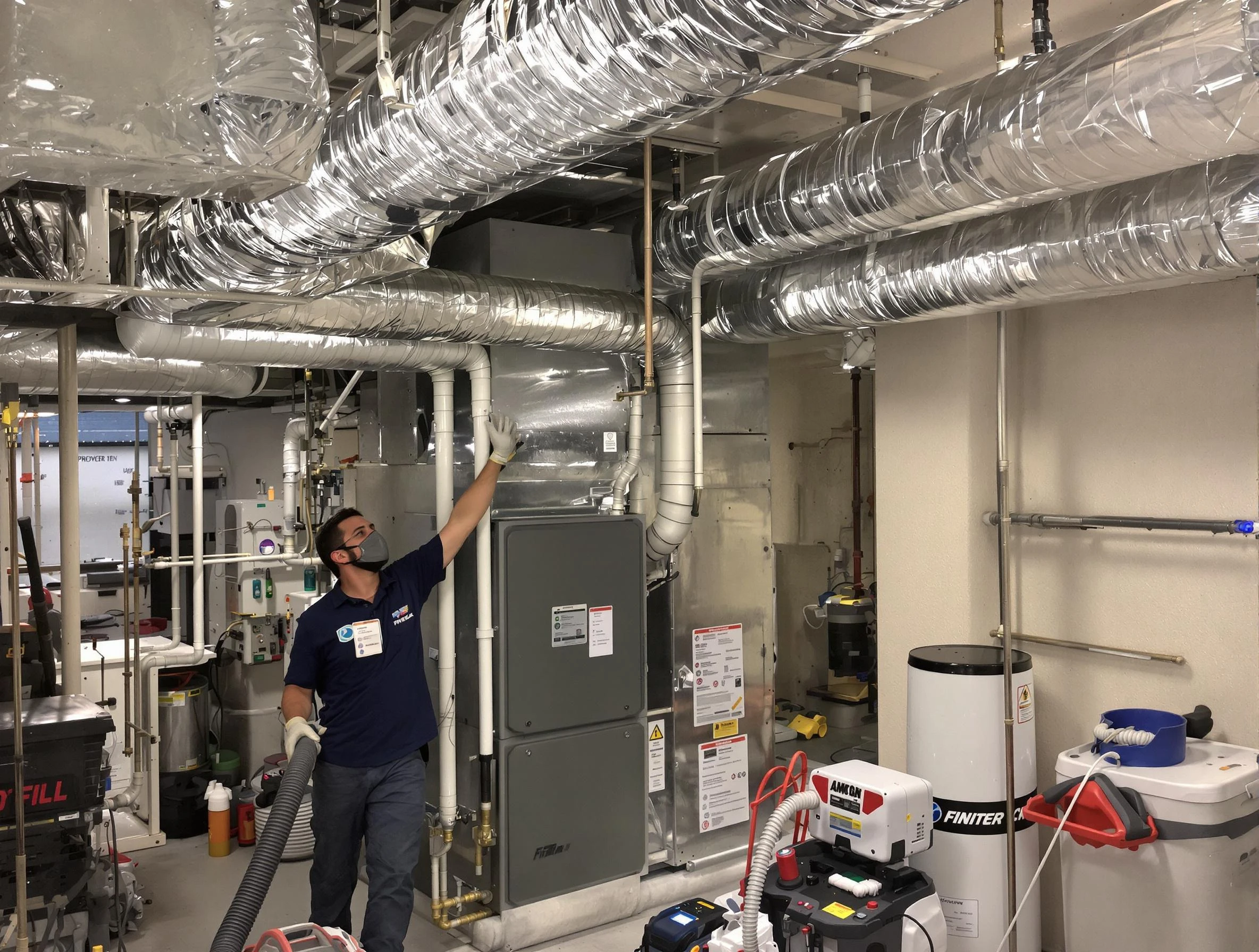 Perry Air Duct Cleaning specialist performing thorough furnace duct cleaning in a Perry residence