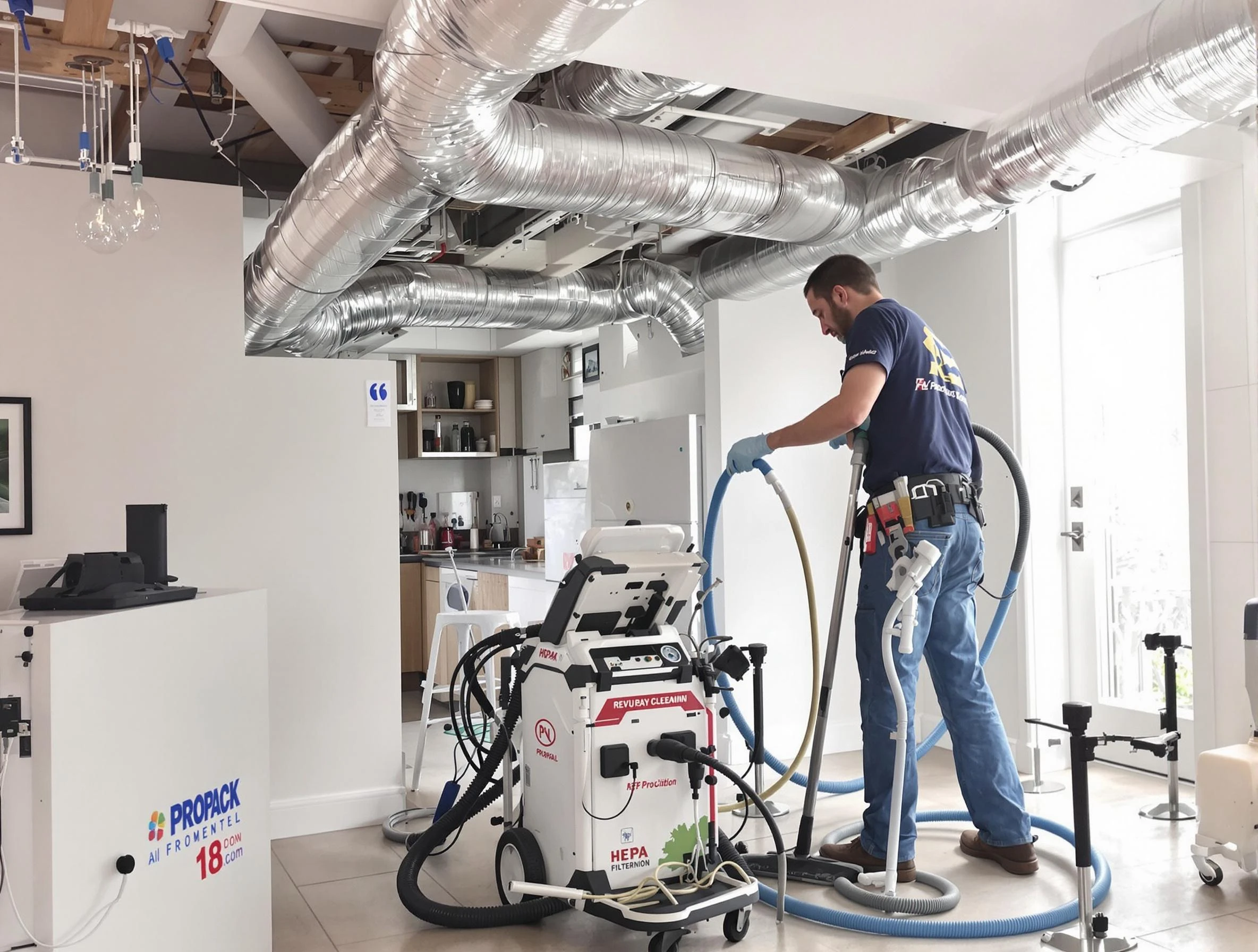 Perry Air Duct Cleaning technician performing advanced pure duct cleaning with specialized equipment in Perry